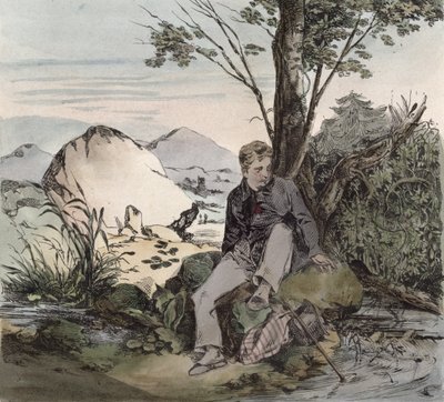 Der Exilant, Illustration zu einem Gedicht von Pierre Jean de Beranger (1780-ca.1857) graviert von Bernard von Henri Bonaventure Monnier